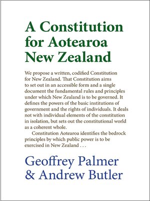 cover image of A Constitution for Aotearoa New Zealand